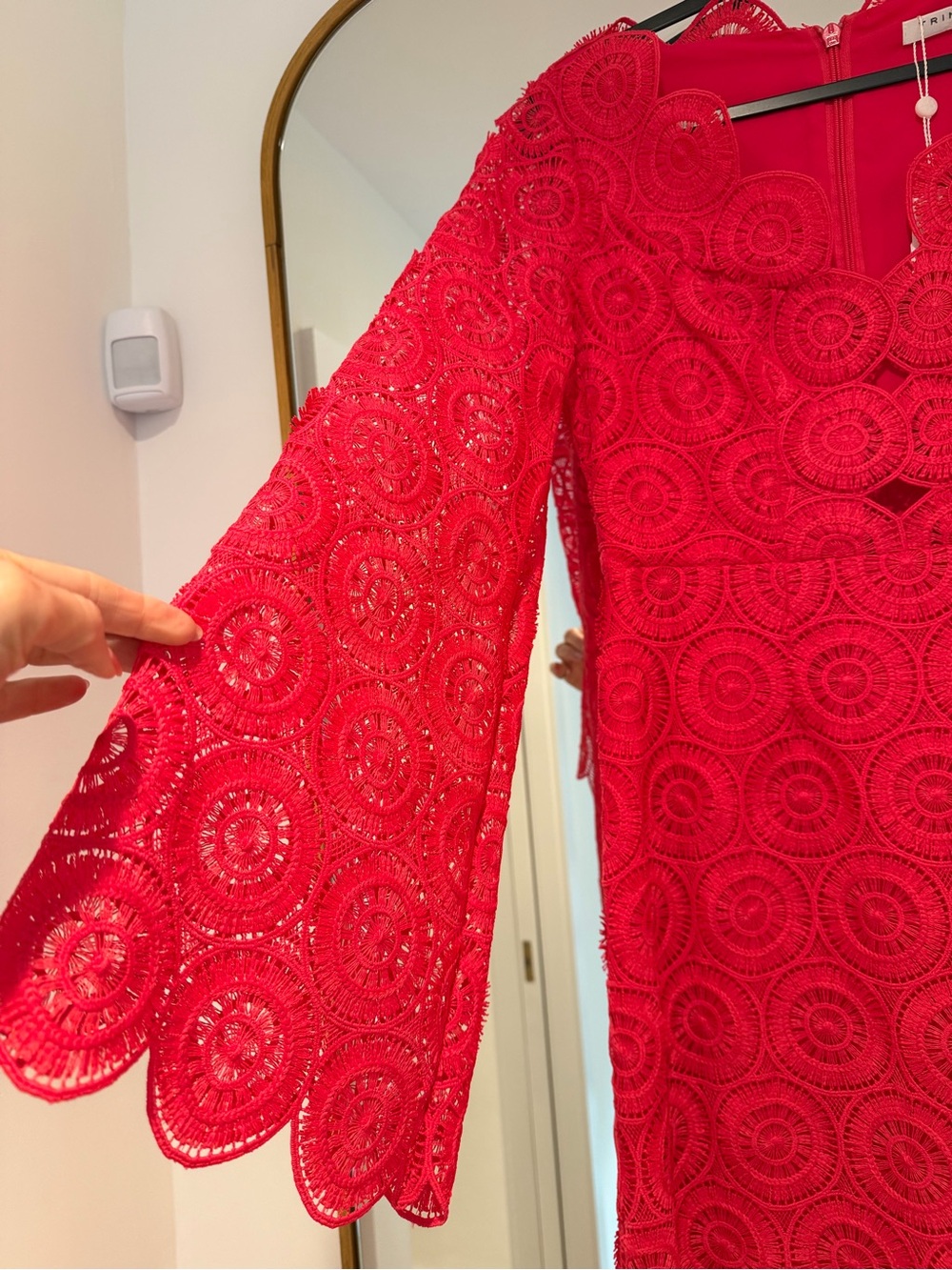 Trina Turk Coral Crochet Lace Maxi Robe - Picture 5 of 11